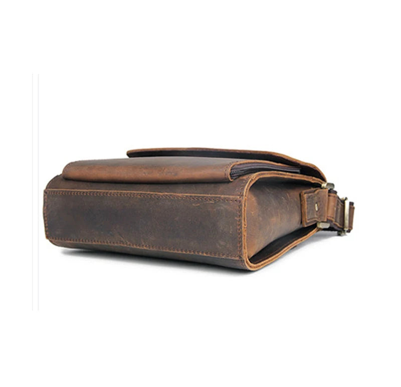 Sacs à bandoulière vintage en cuir véritable pour hommes, décontracté, style cowboy