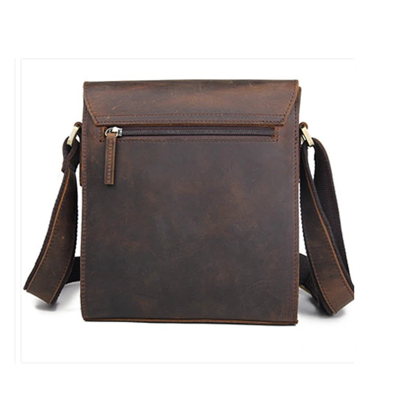 Sacs à bandoulière vintage en cuir véritable pour hommes, décontracté, style cowboy