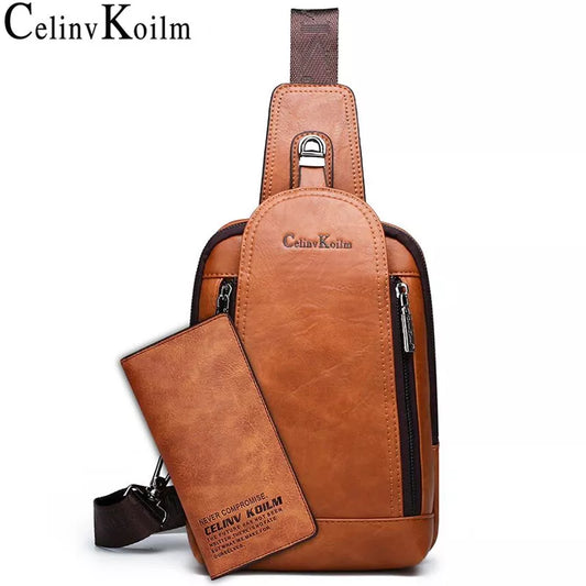 Celinv Koilm hommes sac à bandoulière grande taille sac de poitrine quotidien haute qualité