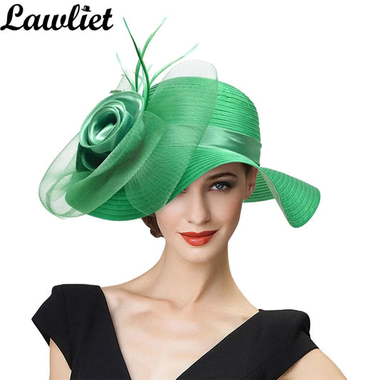 Lawliet – chapeaux d'été à large bord pour femmes, filet à plumes, fascinateur de plage