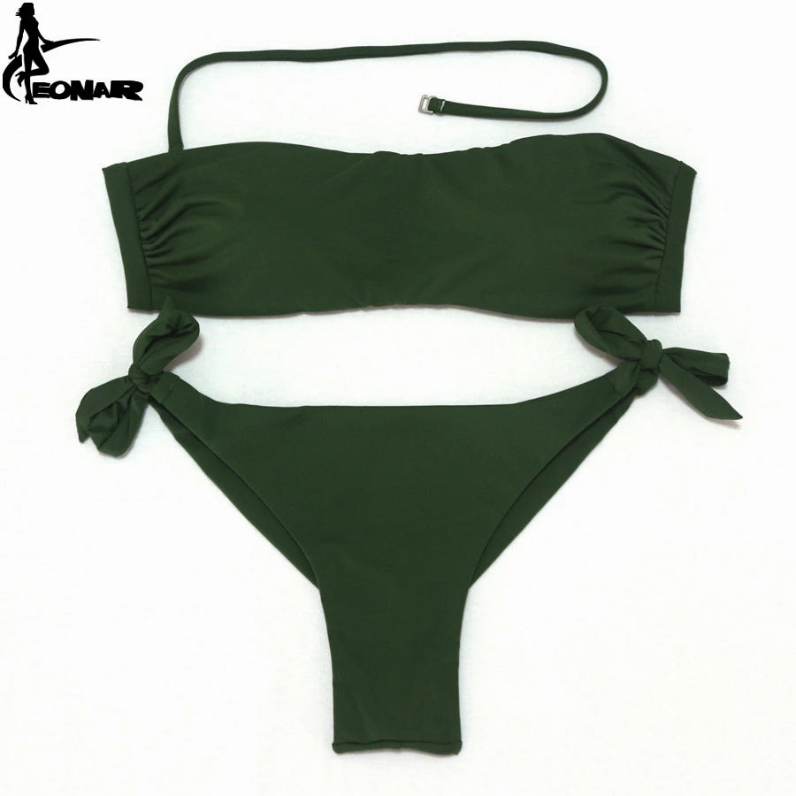 EONAR Bikini Solide, maillot de Bain Brésilien coupe bas ensemble Push Up