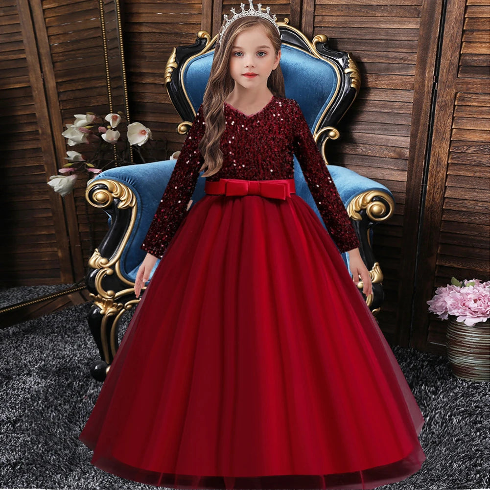 Robe à paillettes pour fille, robe de princesse,