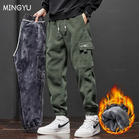 Cargo pantalon épais Baggy Streetwear Joggers pantalon mâle grande taille 5XL