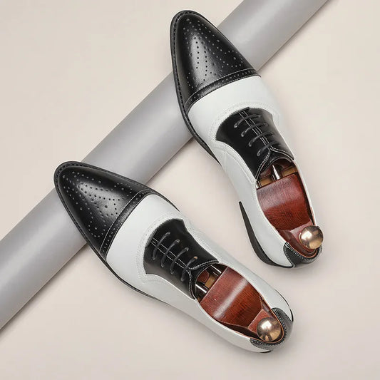 Luxe classique hommes Brogue Oxford chaussures habillées en cuir