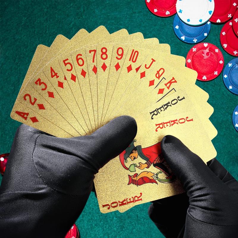 24K or cartes à jouer en plastique Poker jeu Deck feuille