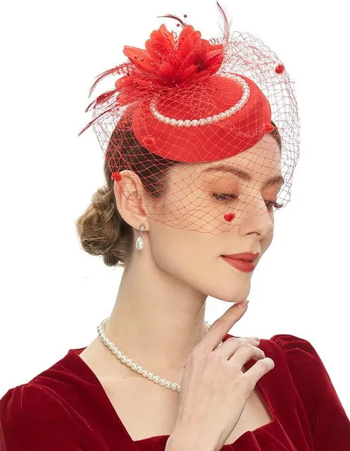 Pilulier élégant, Vintage des années 20 et 50, chapeau fascinateur en perles