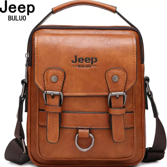 JEEP BULUO multifonction affaires sacs à main hommes, sac en cuir de grande marque