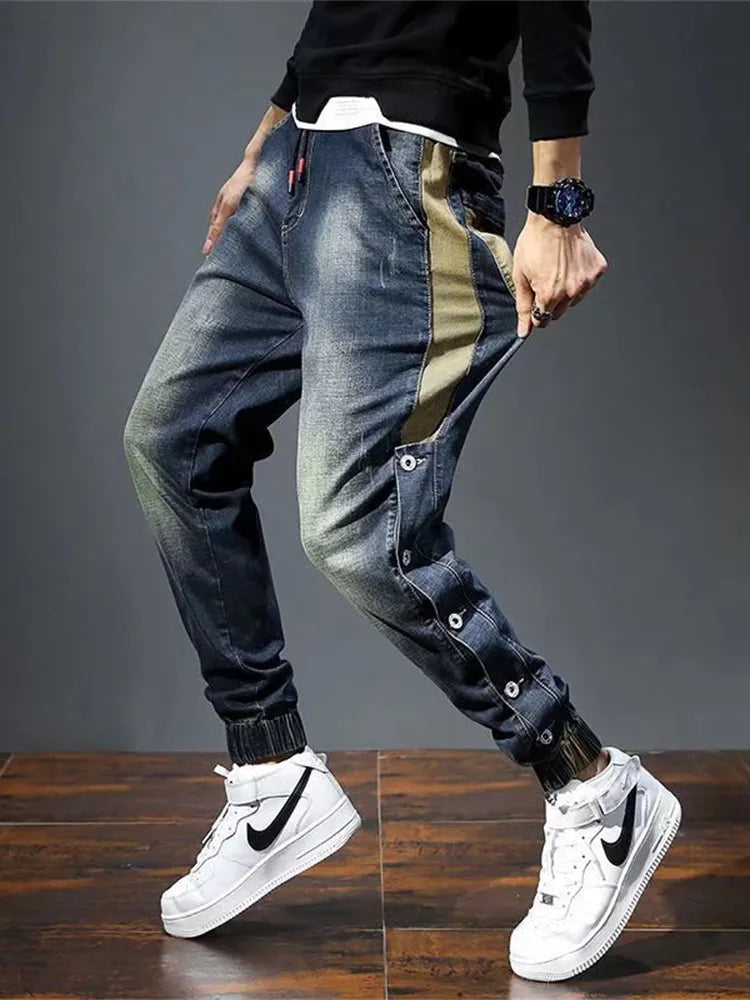Jeans pour hommes Sarouel Poches de mode Designer Coupe ample Baggy