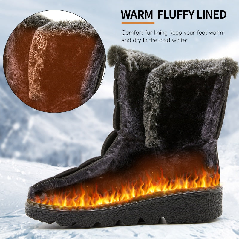 Chaussures Bottes d'hiver imperméables fausse fourrure