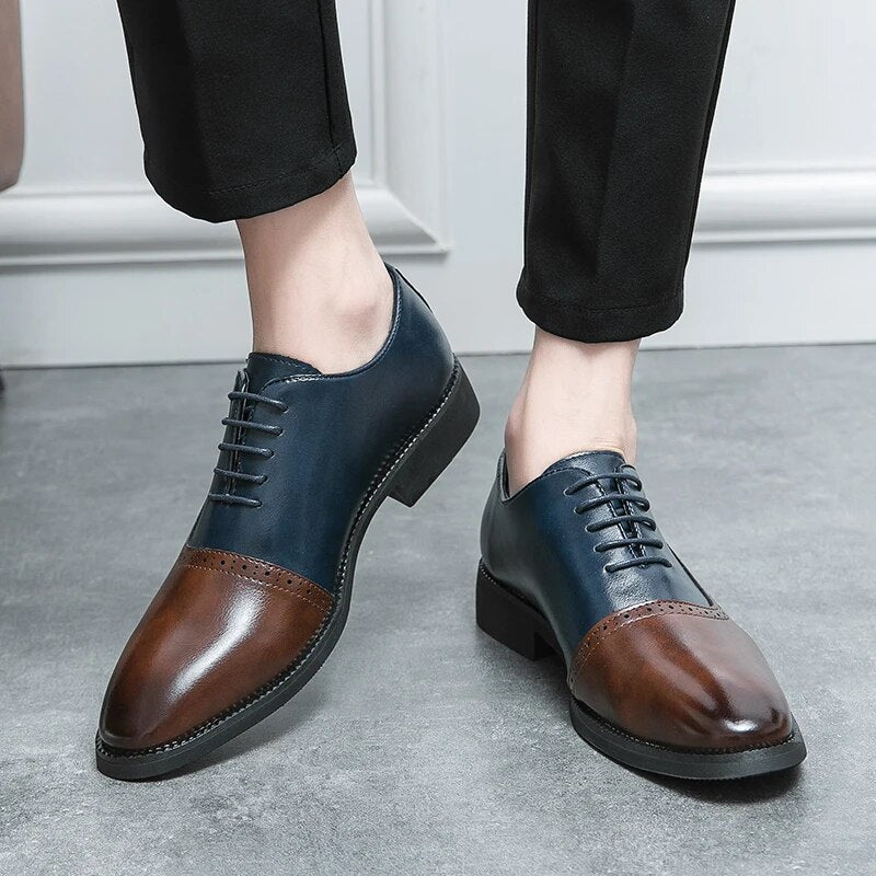 Chaussures en cuir de luxe habillées tout-Match décontracté Oxford