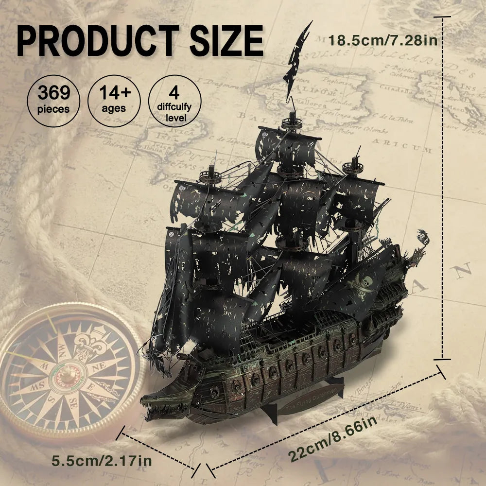 Piececool – Puzzle 3D en métal, Kits de construction de maquettes de bateau Pirate pour adolescents, casse-tête, jouets DIY