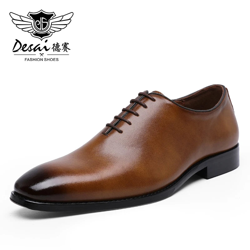 DESAI Oxford Chaussures habillées pour hommes Chaussures minimalistes à lacets en cuir