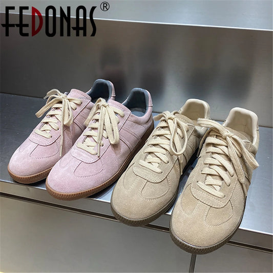 FEDONAS nouvelles baskets en cuir véritable croisé confort décontracté chaussures plates femme haute qualité