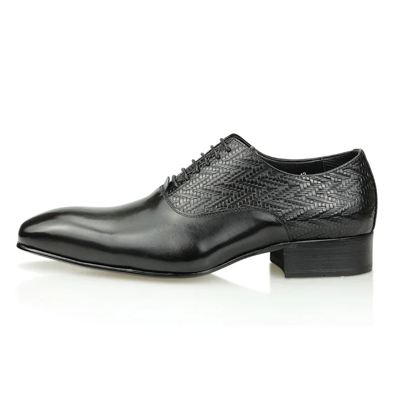 Chaussures en cuir noir de haute qualité pour hommes, Oxfords de bureau formel, élégant faites à la main