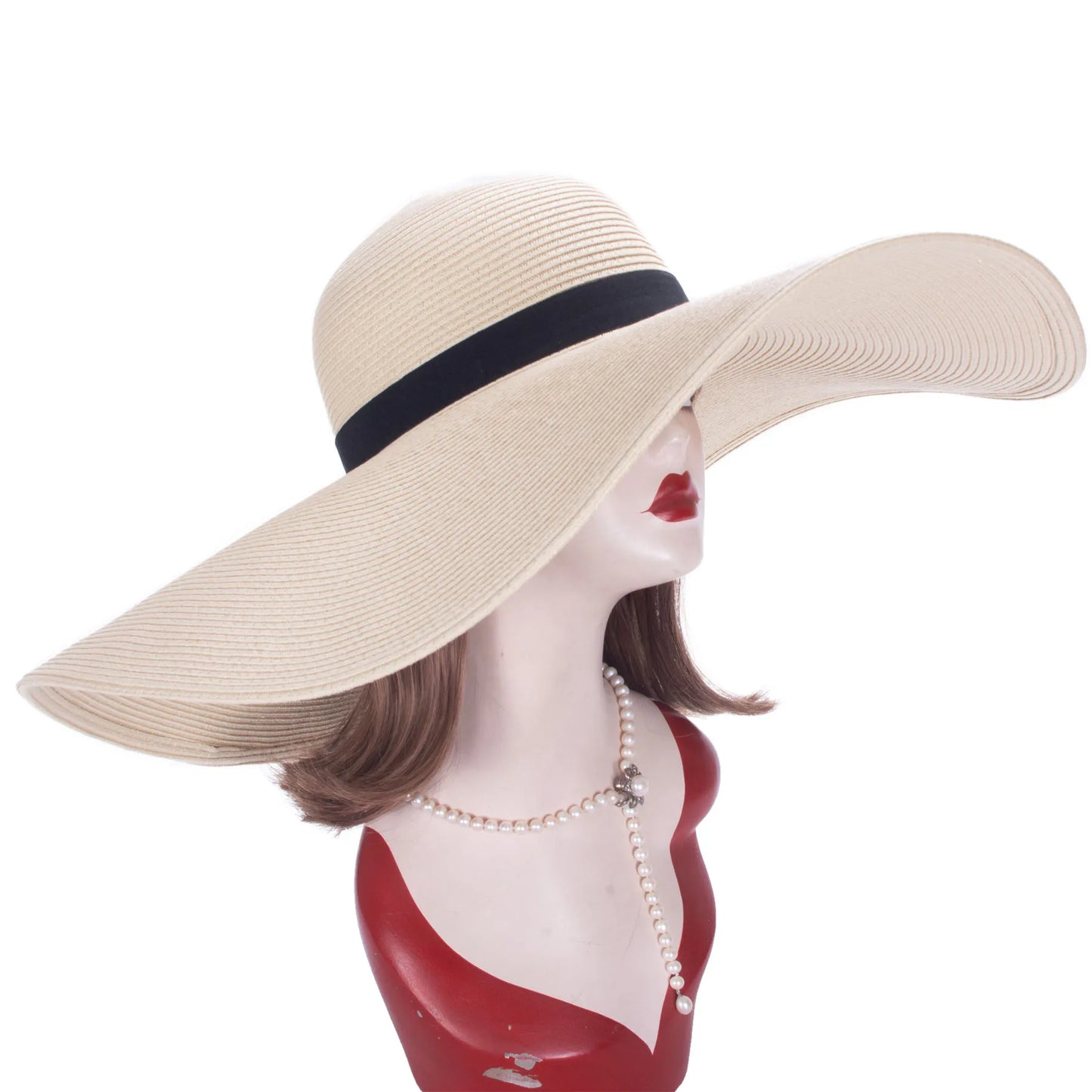 Lawliet 7.1 ''/18 cm pliable surdimensionné énorme large bord soleil plage chapeaux de paille