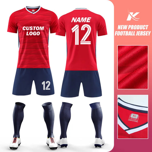 Maillot de football rétro de qualité Polyester Football Jersey Futsal Football Uniformes