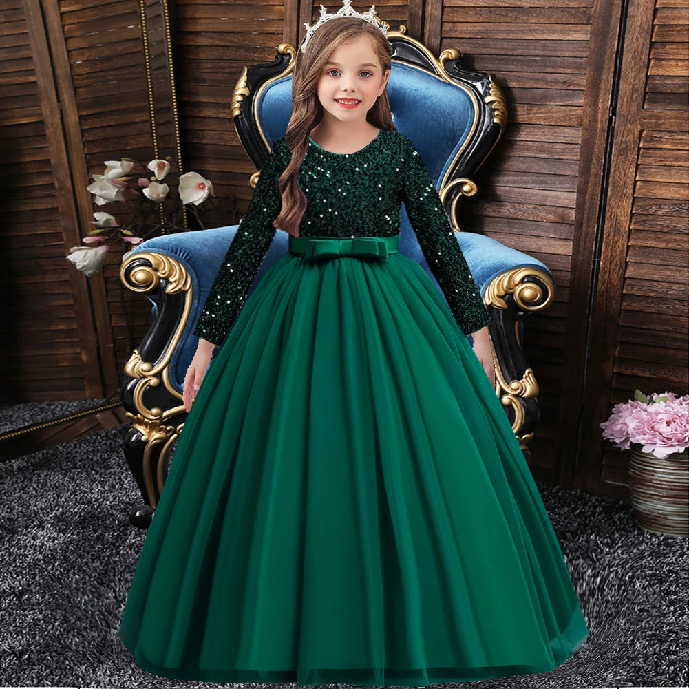 Robe à paillettes pour fille, robe de princesse,