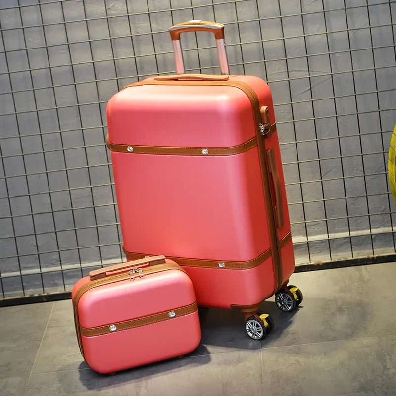 Valise ensemble de bagages avec sac à main cosmétique serrure à mot de passe boîtier de chariot roue muette