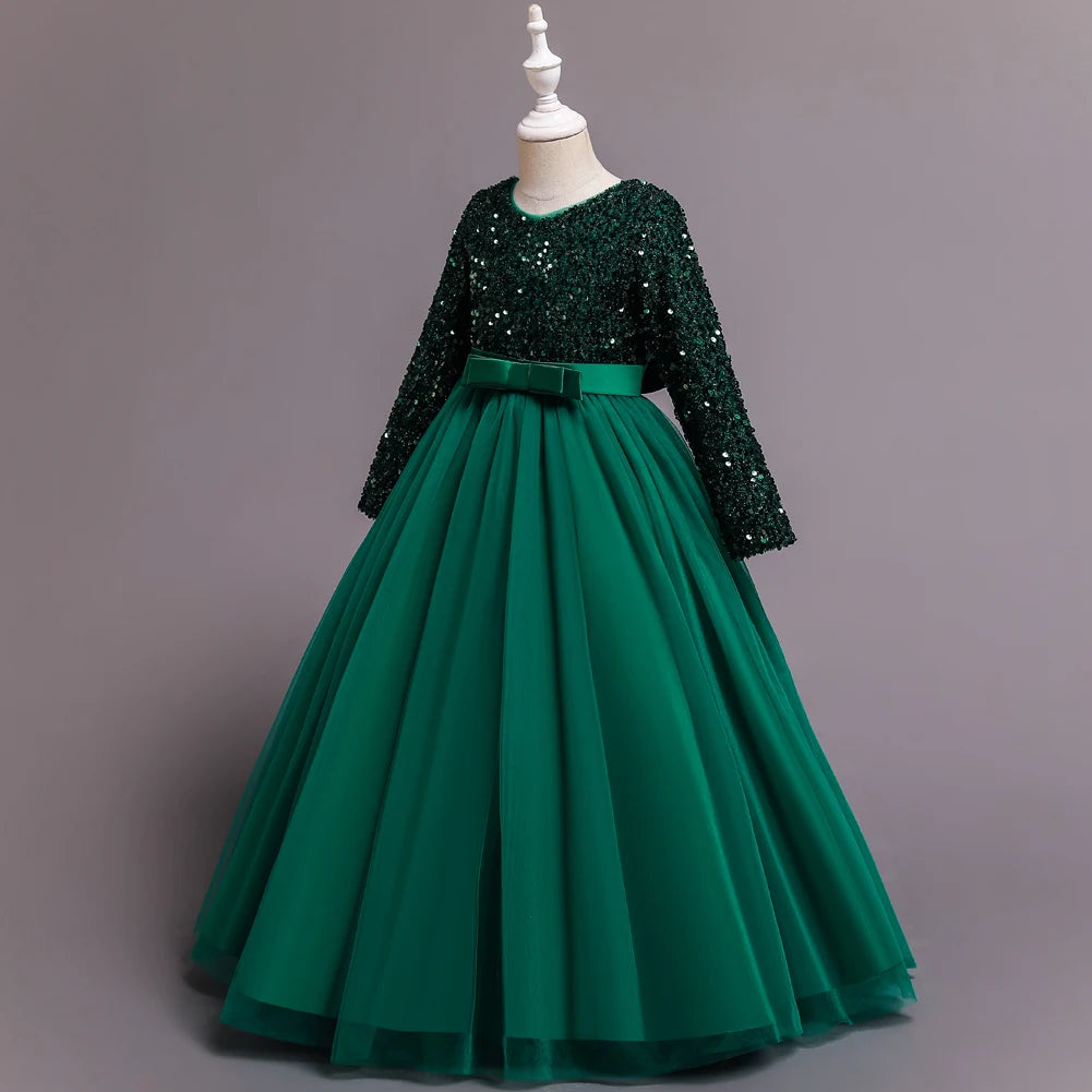 Robe à paillettes pour fille, robe de princesse,