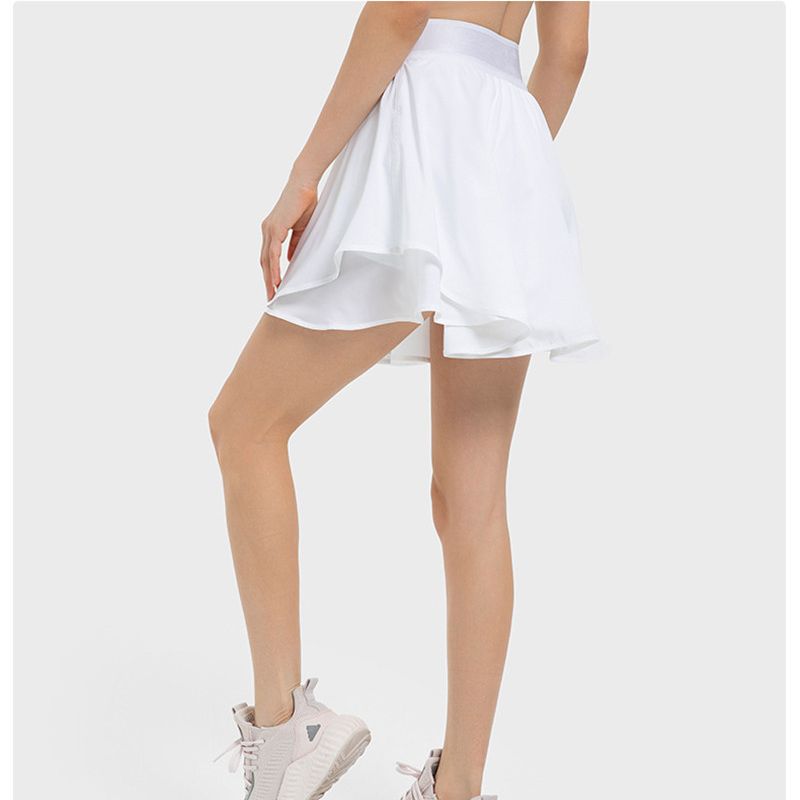 Jupe de Tennis de couleur unie avec poche pour femmes, jupe courte de Sport anti-transpiration
