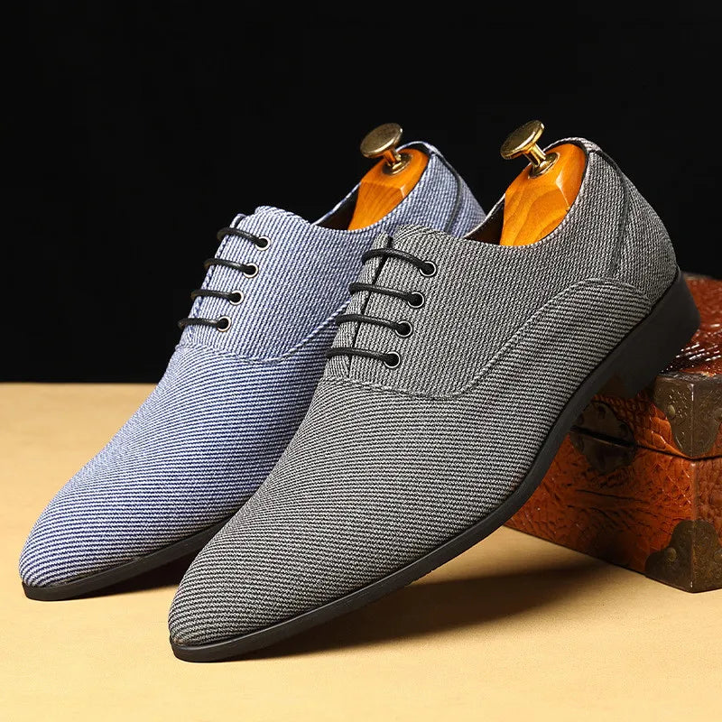 Chaussures habillées classiques en chanvre pour hommes, Oxford, Zapatos Hombre, tissu italien à lacets