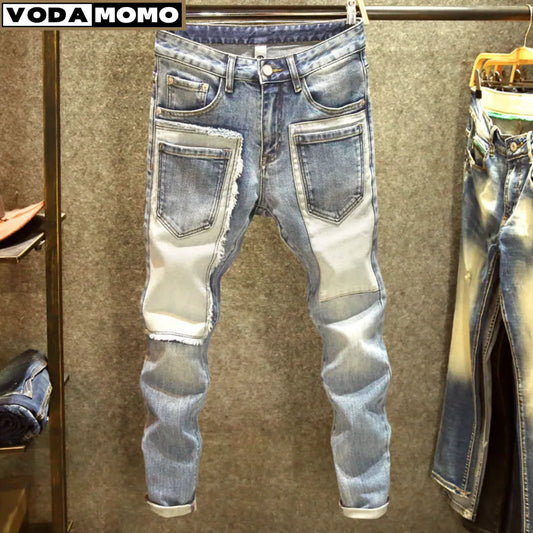 Denim jeans droit usé classique pantalons hombre y2k streetwear