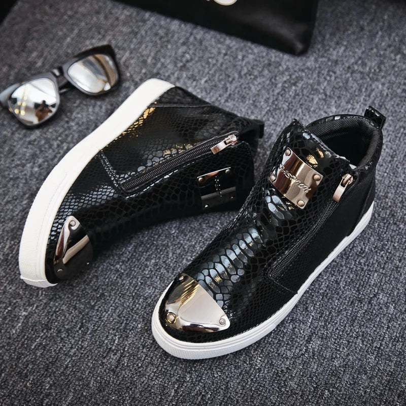 Baskets de créateur en cuir noir hommes chaussures Superstar décontracté haut formateur