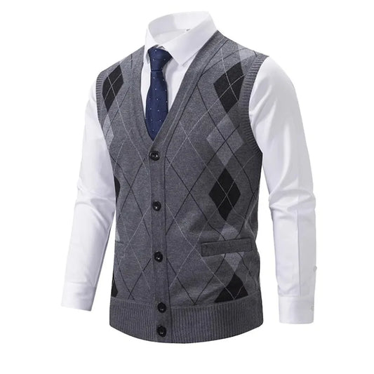 Cardigan gilets de haute qualité homme d'affaires décontracté sans manches chandails