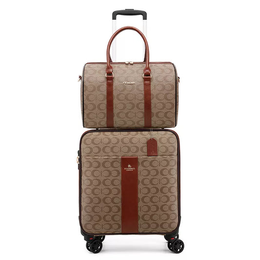 Ensembles de bagages de voyage en cuir pu de luxe, valise à roulettes avec sac à main