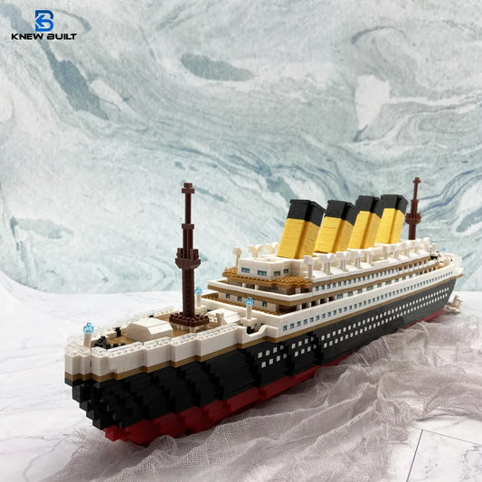KNEW – blocs de construction de bateau Titanic 3D en plastique, pour adultes, micro-briques, Kits de jouets