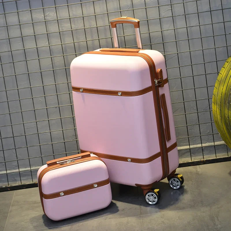 Valise ensemble de bagages avec sac à main cosmétique serrure à mot de passe boîtier de chariot roue muette