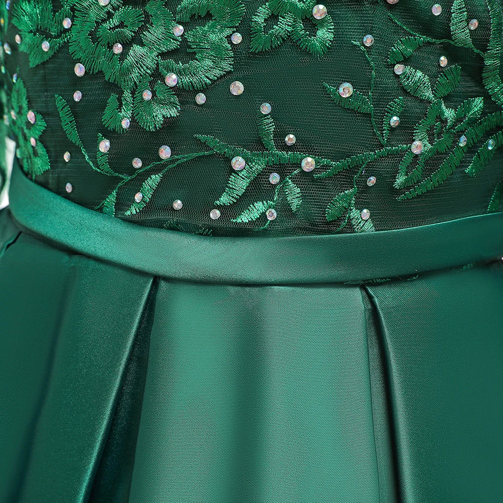 Robe de demoiselle d'honneur à paillettes pour adolescentes, manches longues