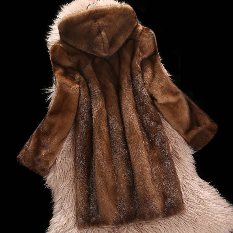 Manteau de fourrure de vison artificiel vestes de fourrure