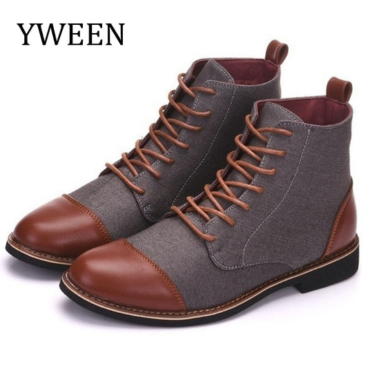 YWEEN chaussures bottines Oxfords en cuir à lacets taille 39-48